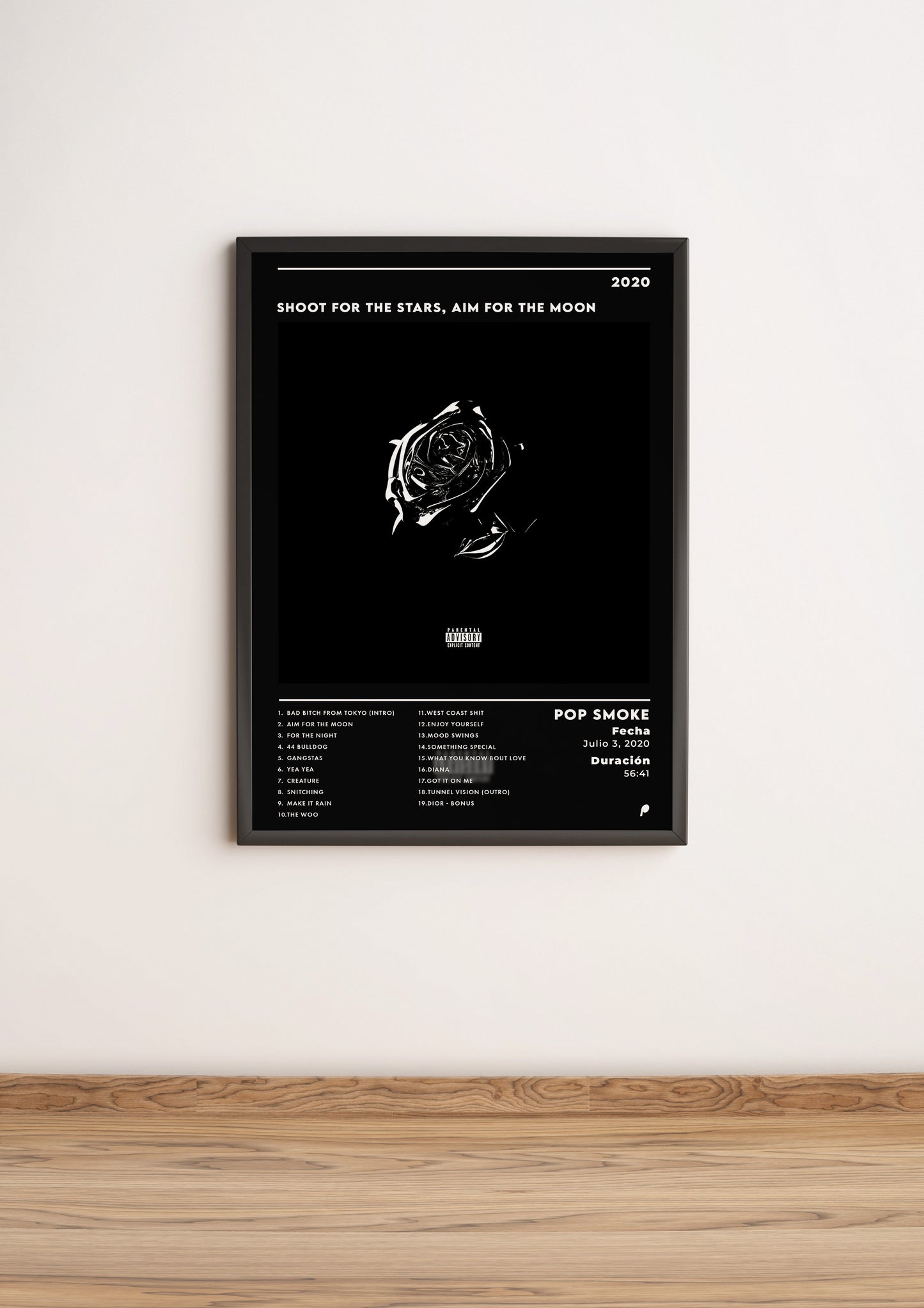 Póster “Shoot for the Stars, Aim for the Moon” - Pop Smoke (Edición APOLEO)