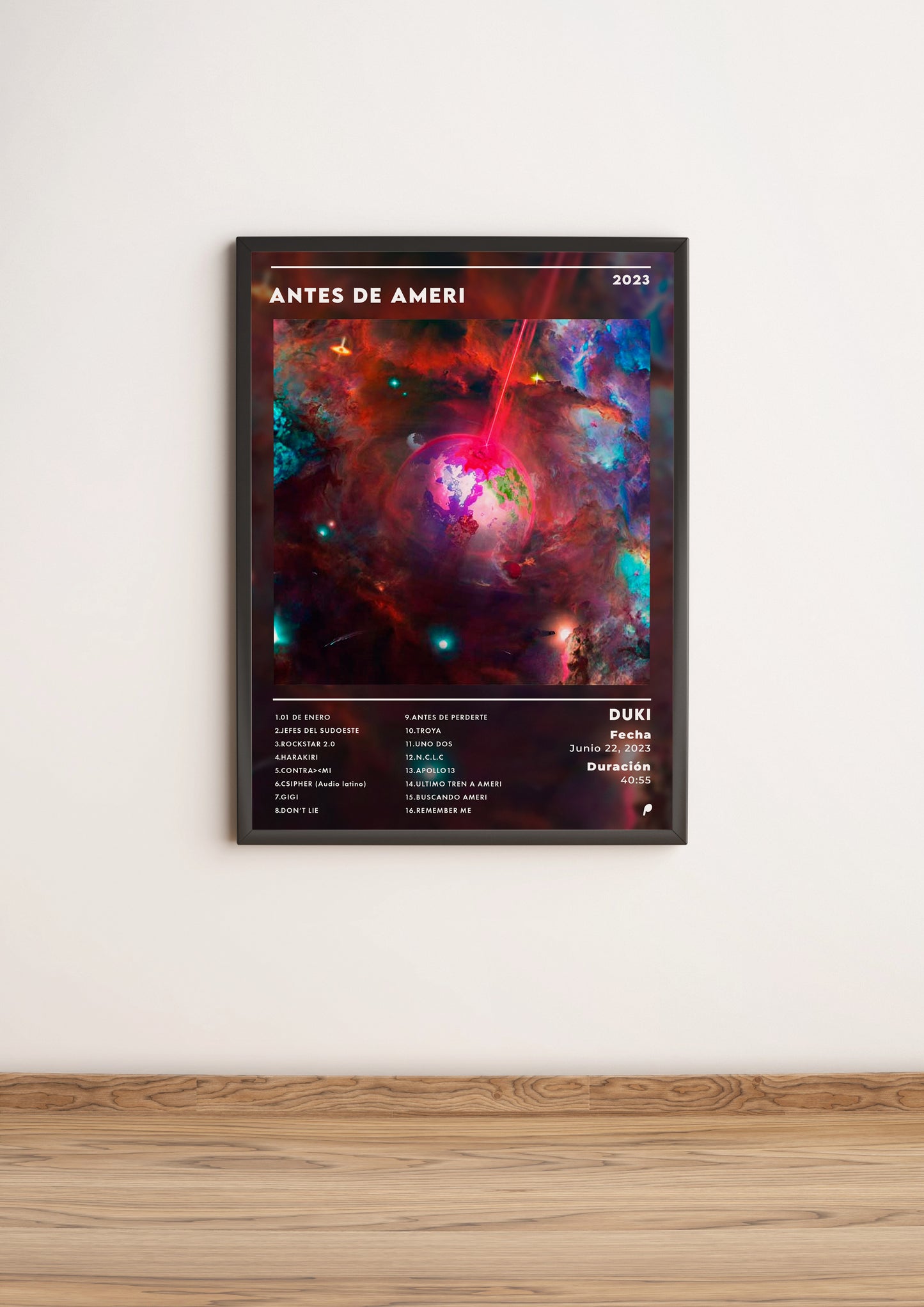 Póster Antes de Ameri - Duki (edición APOLEO)