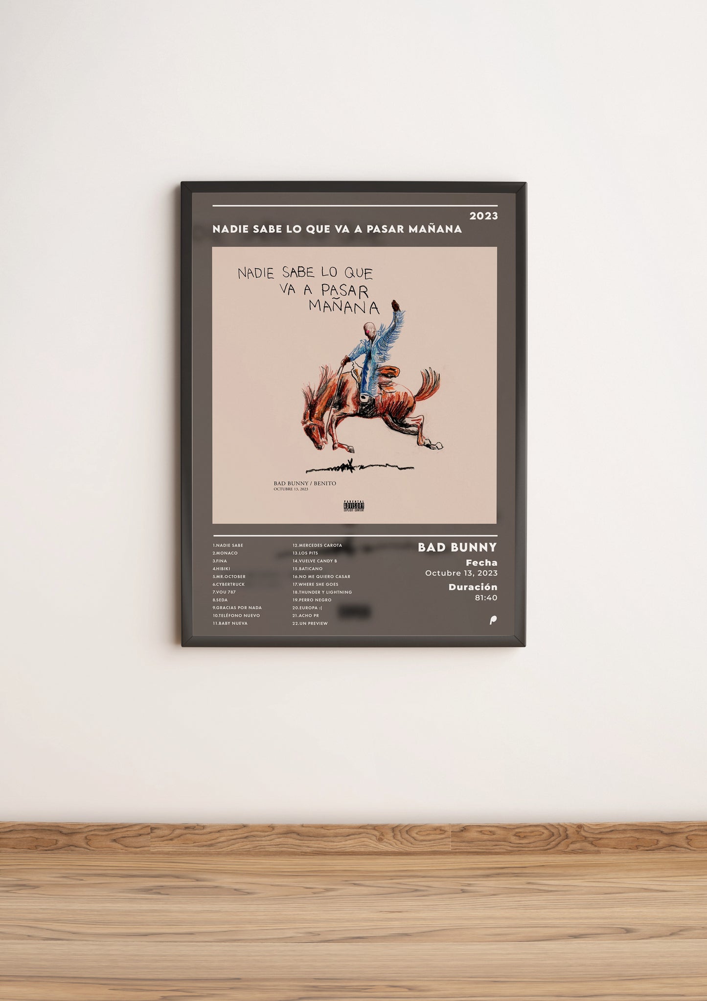 Póster "Nadie Sabe Lo Que Va A Pasar Mañana" de Bad Bunny (Edición APOLEO)