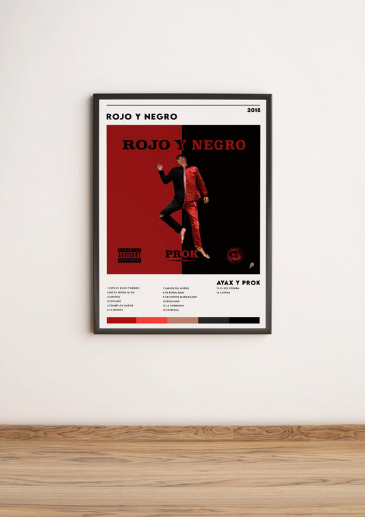Póster Rojo y Negro - Ayax y Prok
