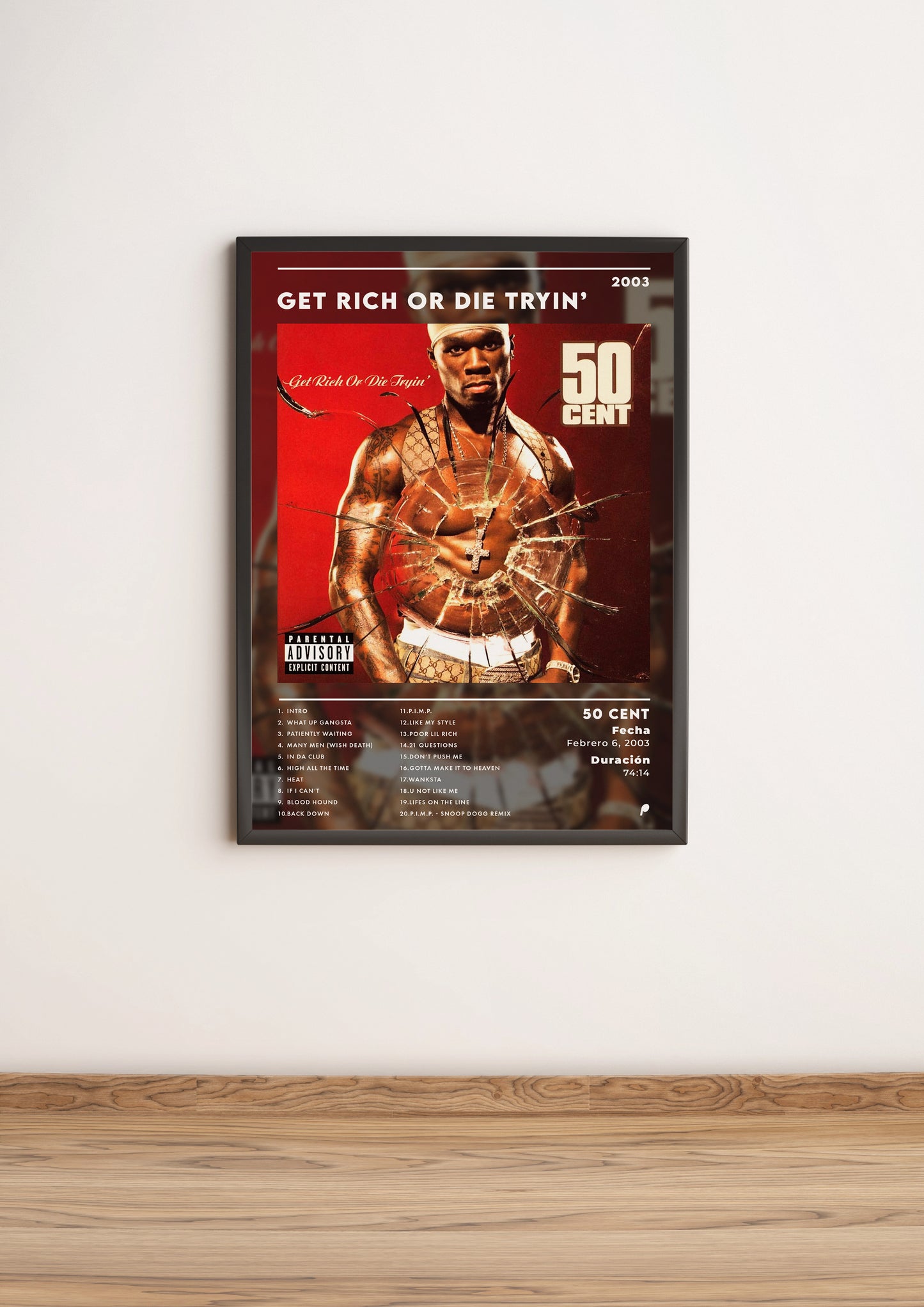 Póster Get Rich or Die Tryin’' de 50 Cent (Edición APOLEO)