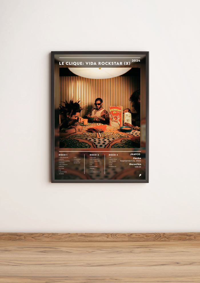 Póster Le Clique: Vida Rockstar (X) de Jhay Cortez
