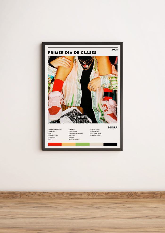 Póster álbum “Primer Día de Clases” de Mora